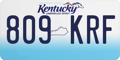 KY license plate 809KRF
