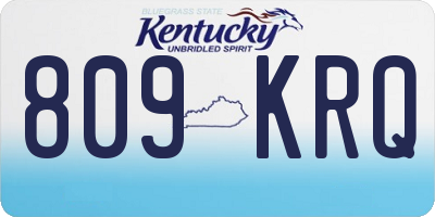 KY license plate 809KRQ