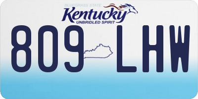 KY license plate 809LHW