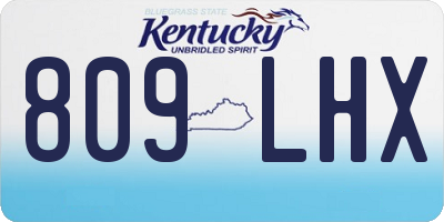 KY license plate 809LHX