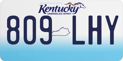 KY license plate 809LHY