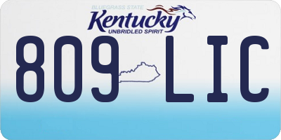 KY license plate 809LIC