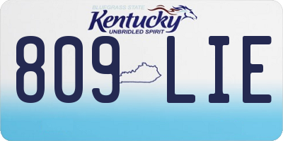 KY license plate 809LIE