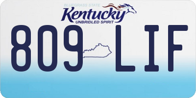 KY license plate 809LIF