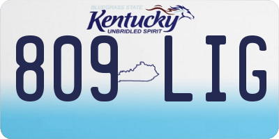 KY license plate 809LIG