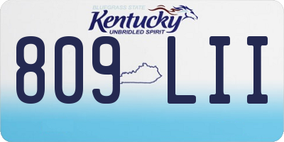 KY license plate 809LII