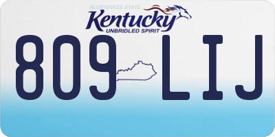 KY license plate 809LIJ