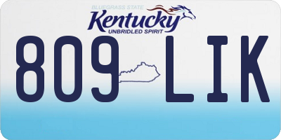 KY license plate 809LIK