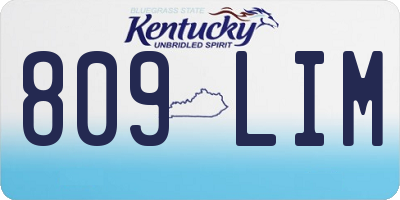 KY license plate 809LIM