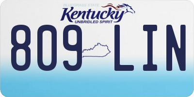KY license plate 809LIN