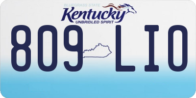 KY license plate 809LIO