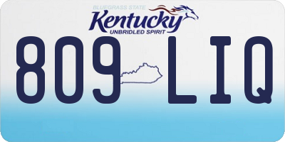 KY license plate 809LIQ