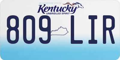 KY license plate 809LIR