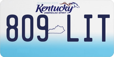KY license plate 809LIT