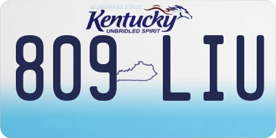 KY license plate 809LIU