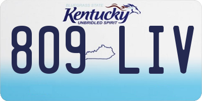 KY license plate 809LIV