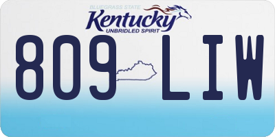 KY license plate 809LIW