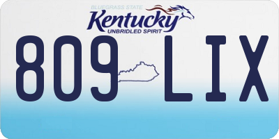 KY license plate 809LIX