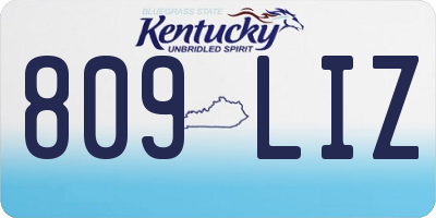 KY license plate 809LIZ