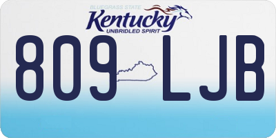 KY license plate 809LJB