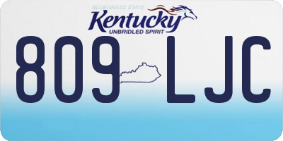 KY license plate 809LJC