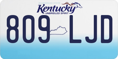 KY license plate 809LJD