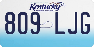 KY license plate 809LJG