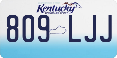 KY license plate 809LJJ