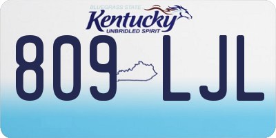 KY license plate 809LJL