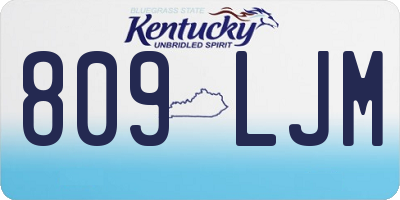 KY license plate 809LJM