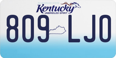 KY license plate 809LJO