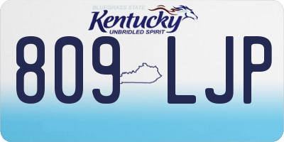 KY license plate 809LJP