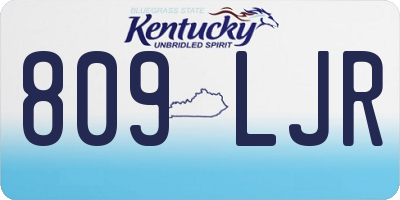 KY license plate 809LJR