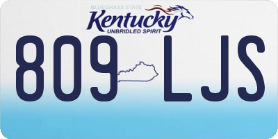 KY license plate 809LJS