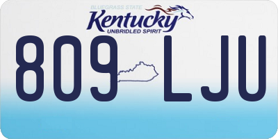 KY license plate 809LJU
