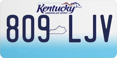 KY license plate 809LJV