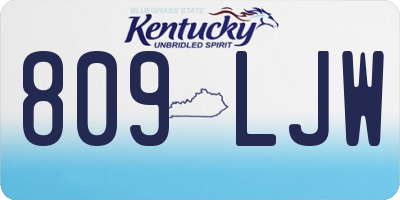 KY license plate 809LJW