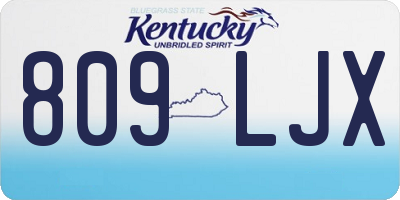 KY license plate 809LJX