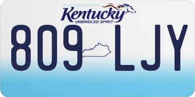 KY license plate 809LJY