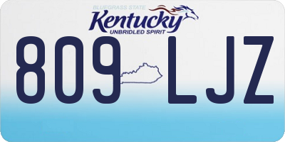 KY license plate 809LJZ