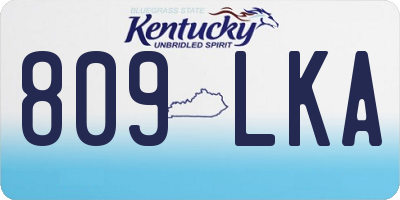 KY license plate 809LKA