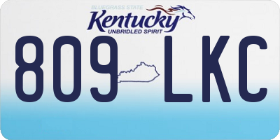KY license plate 809LKC