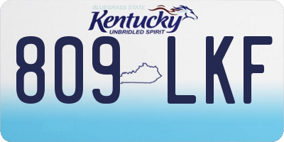 KY license plate 809LKF