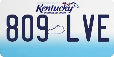 KY license plate 809LVE