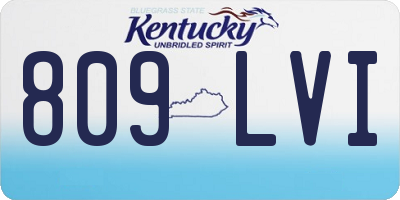 KY license plate 809LVI