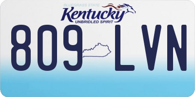 KY license plate 809LVN