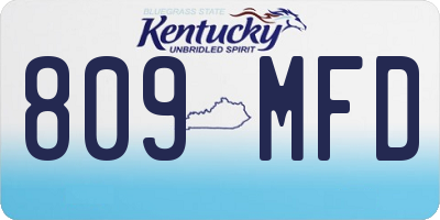 KY license plate 809MFD