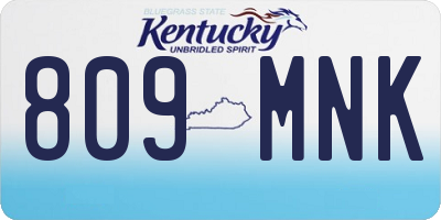 KY license plate 809MNK