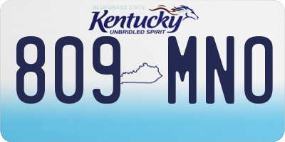 KY license plate 809MNO