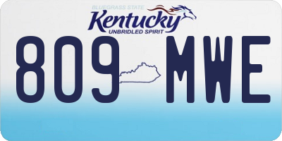 KY license plate 809MWE